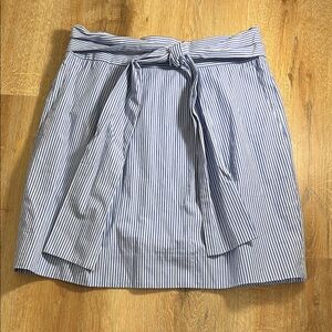 J. Crew Striped Blue and White Skirt with Tie Waist NWT Size 2